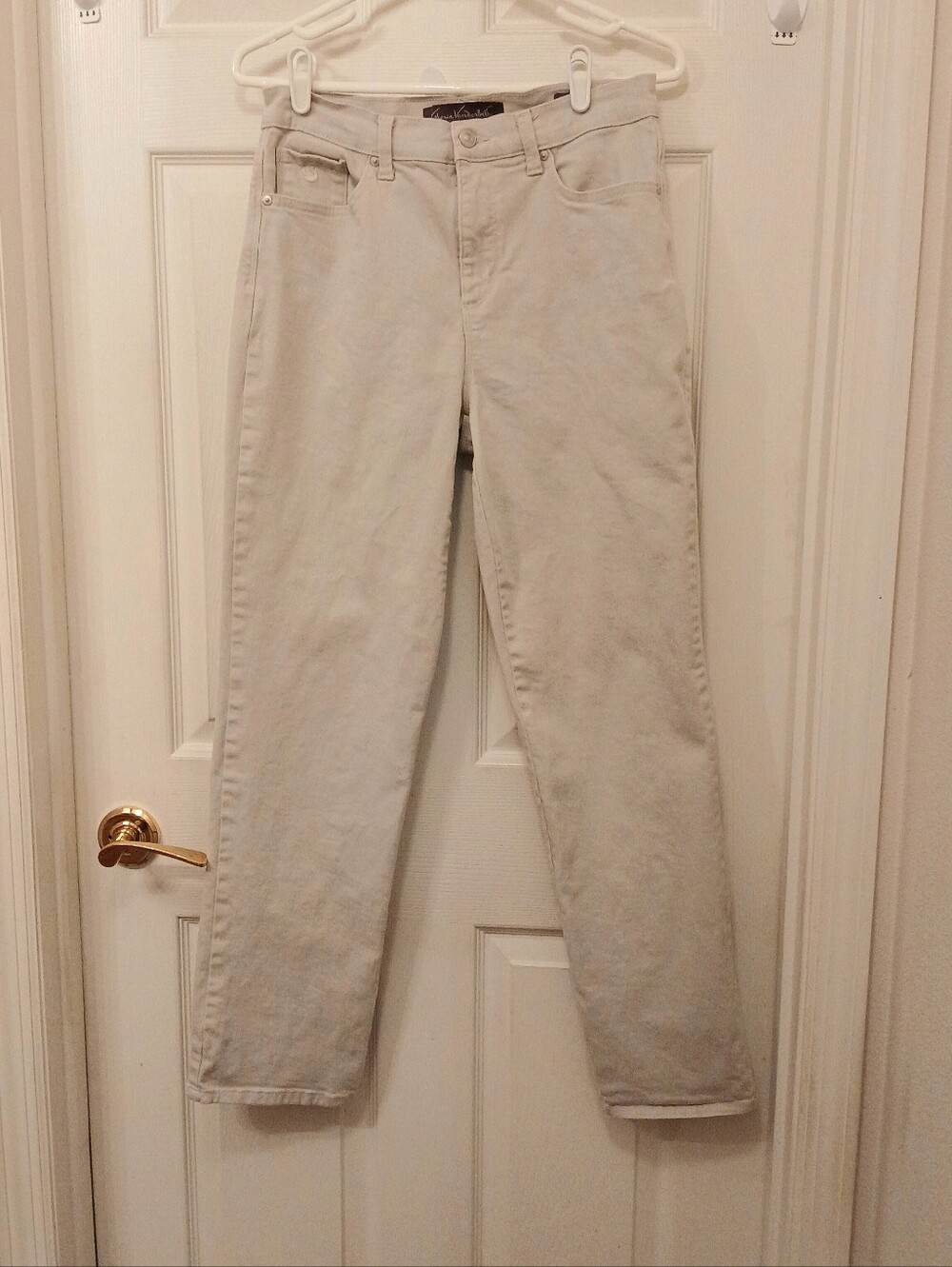 Gloria Vanderbilt Amanda Jeans Women's Size 8 Beige Vintage Straight Leg Classic